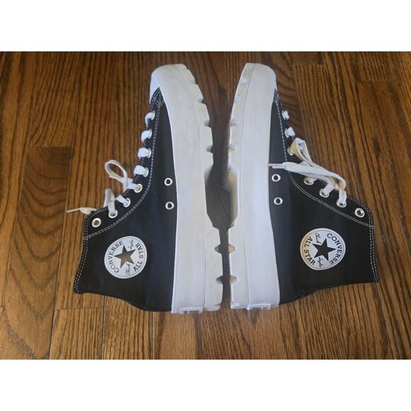 Converse Chuck Taylor All Star High Black White Platform Womens Sneakers Size 11 - Picture 5 of 13